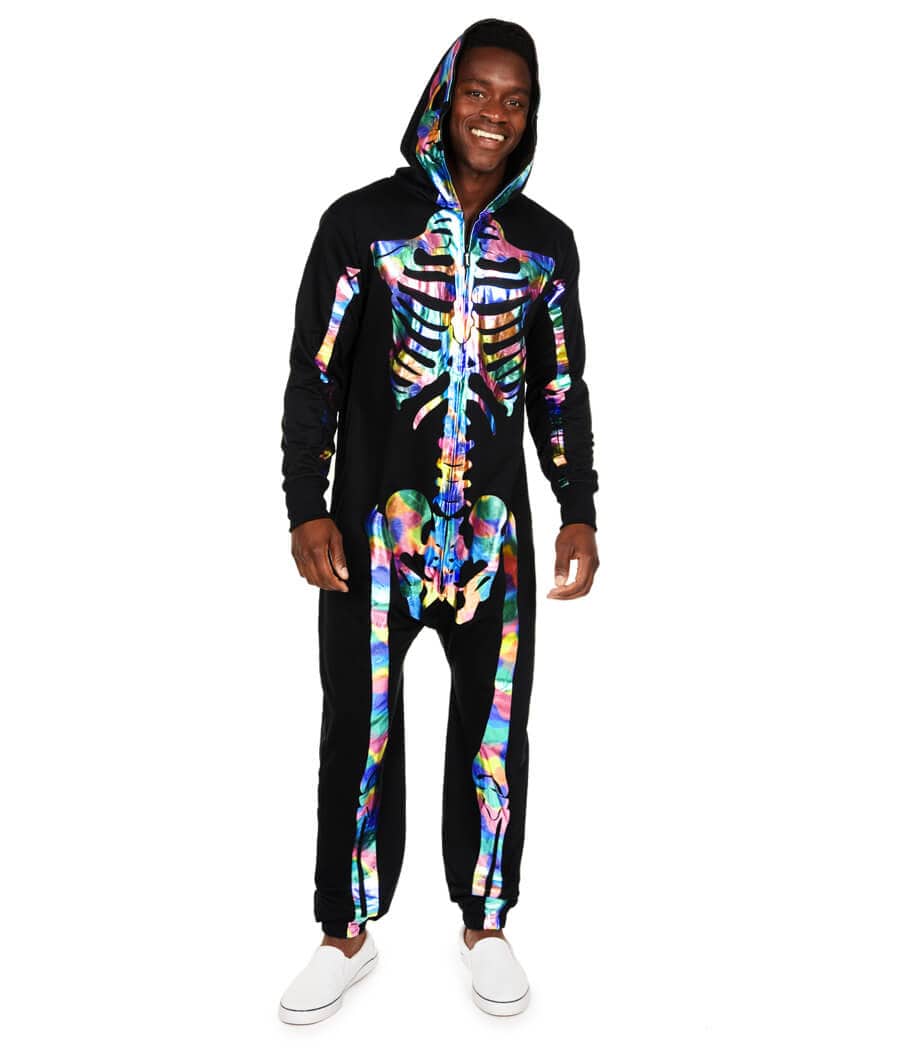 Iridescent Skeleton Costume: Men's Halloween Outfits | Tipsy Elves