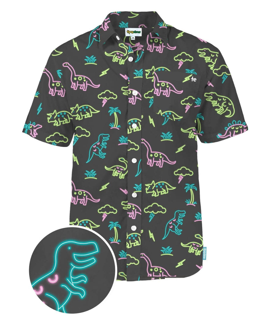 Neon Dinosaur Stretch Swim Trunks: Men's Summer Outfits