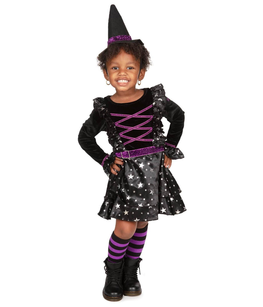 Sassy Black and Purple Witch Girl's Halloween Costume - Teen Size XL