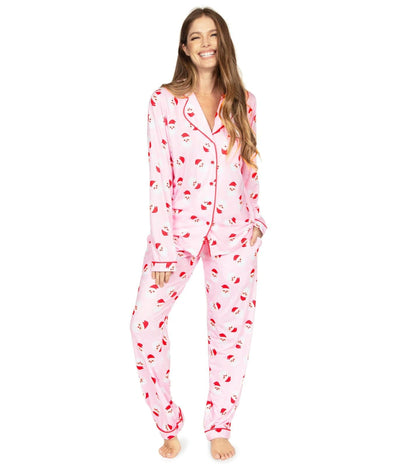 Women's Pink Santa Pajama Set Primary Image