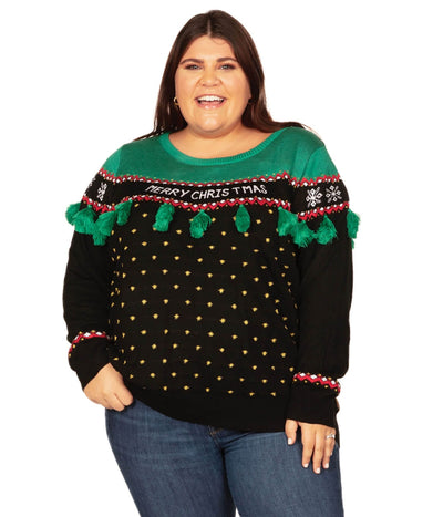 Christmas Tree Tassel Plus Size Ugly Women's Christmas Outfits | Elves