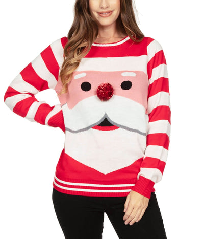 Women's Boats & HO HO Hos Ugly Christmas Sweater | Fun & Ugly X-mas Sweater | Lightweight, Warm, & Soft to The Touch | Navy | Tipsy Elves