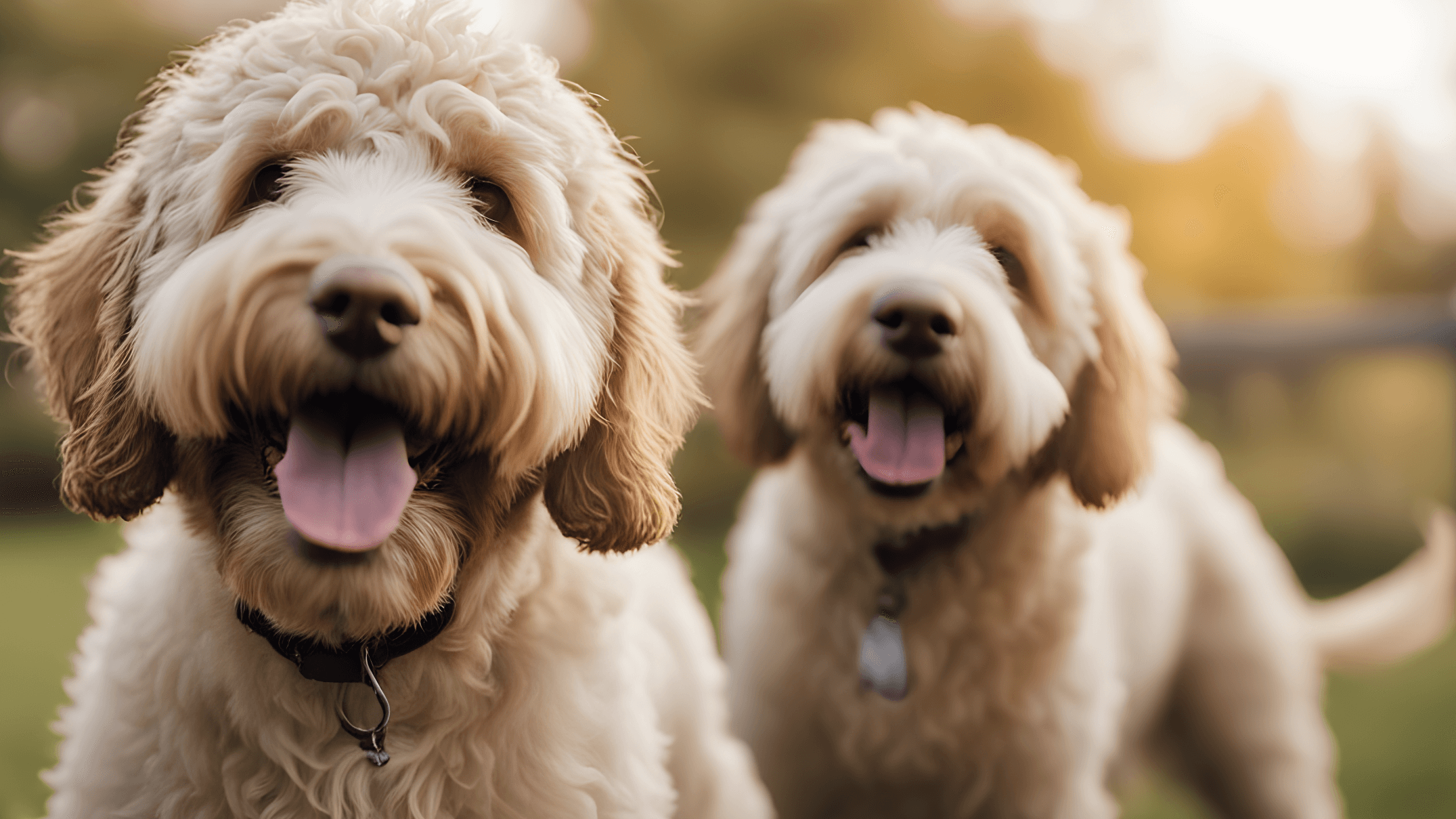 A happy Labradoodle playing in the yard, shedding or not shedding – that is the question