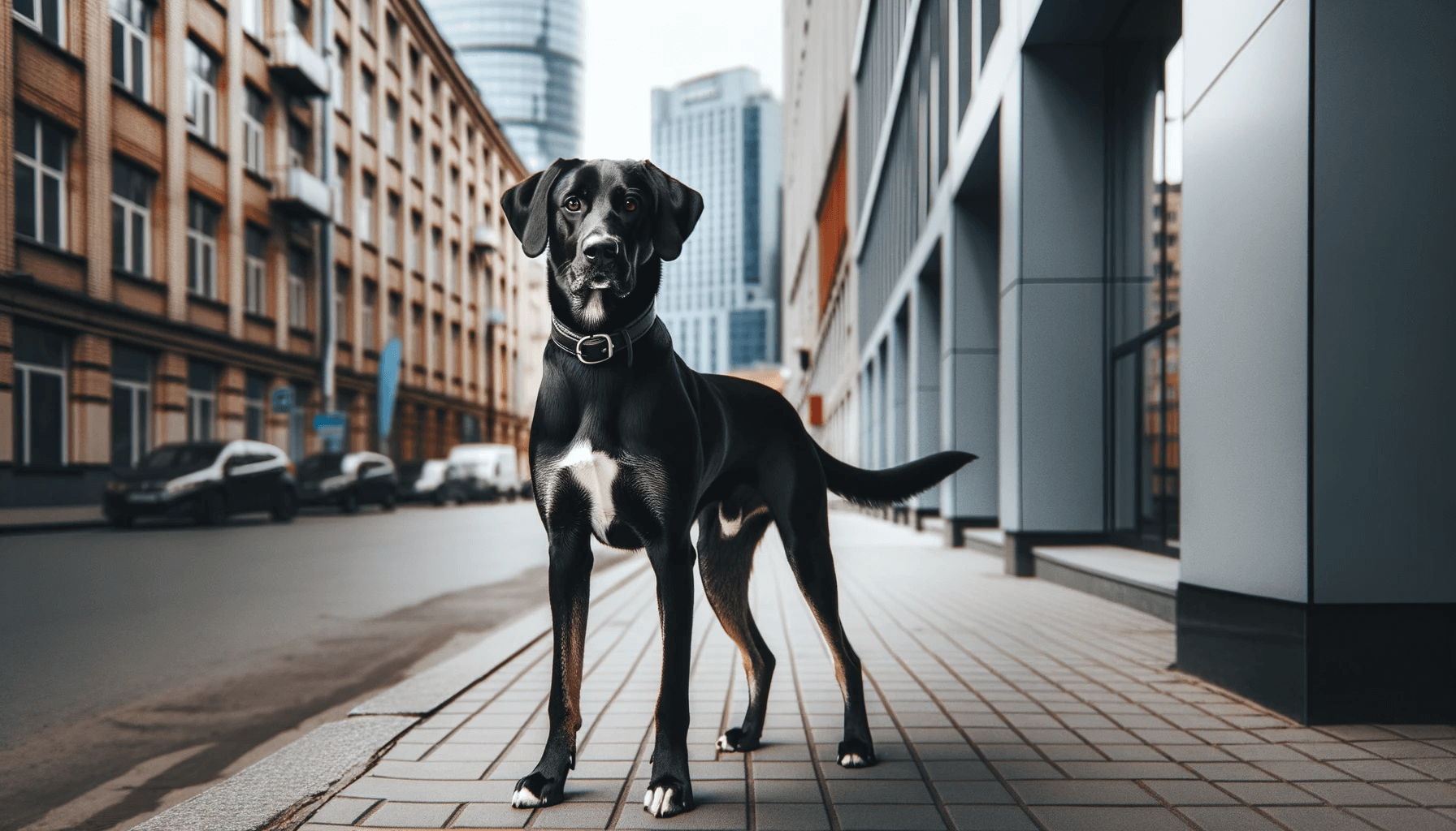 A Lab Hound Mix casually posing, exuding confidence and style
