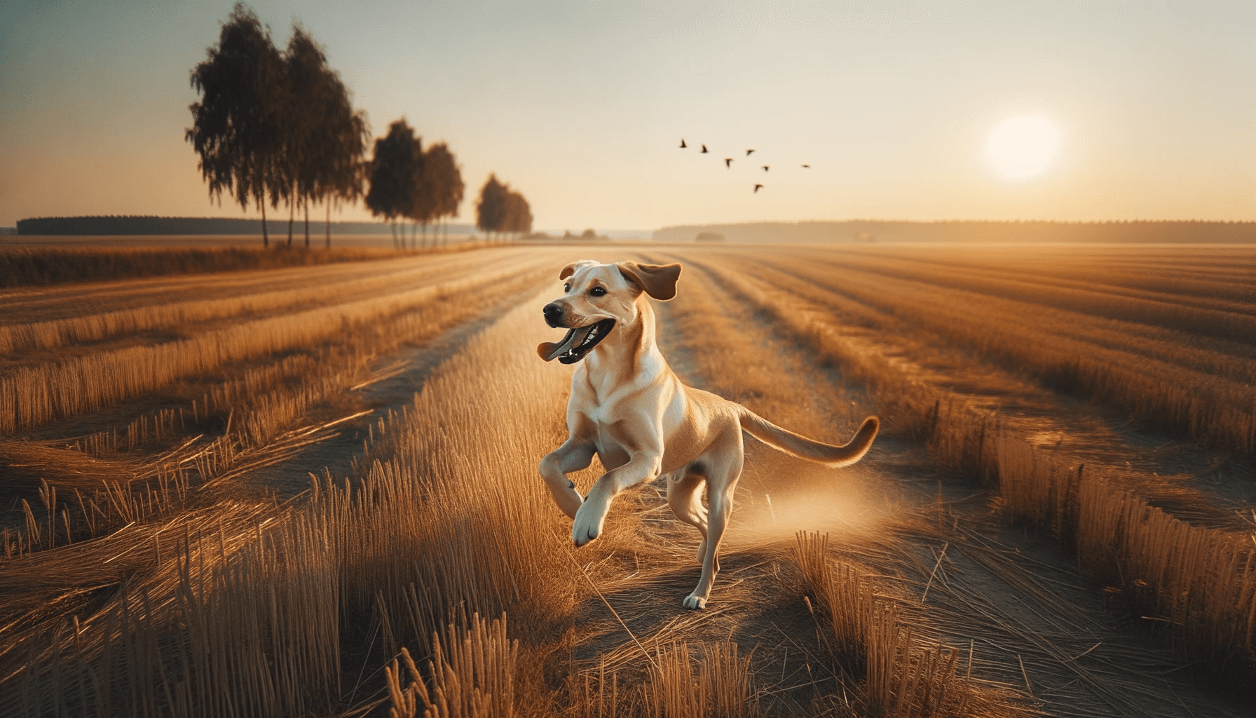 A Lab Hound Mix wagging its tail excitedly, ready for the next adventure
