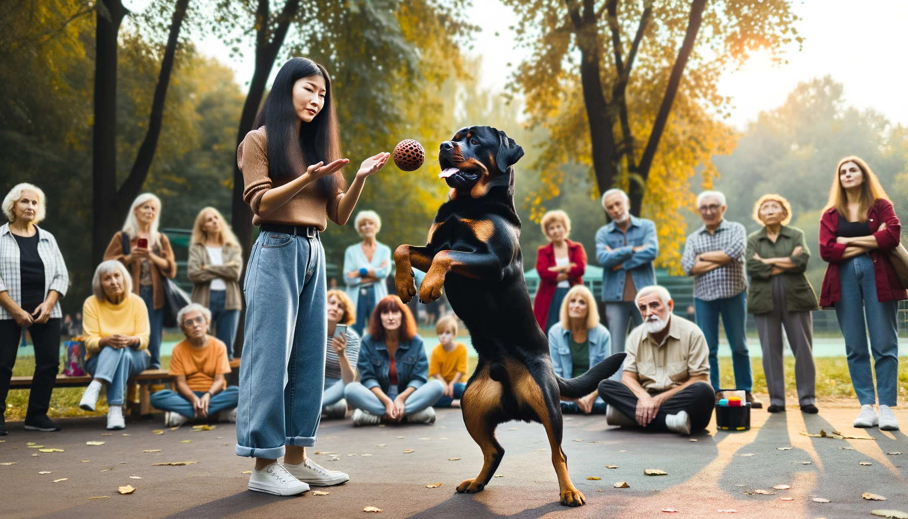 A Labrador Rottweiler Mix nailing a complicated trick, showing off its smarts but also hinting at the challenge of keeping such an intelligent dog engaged.