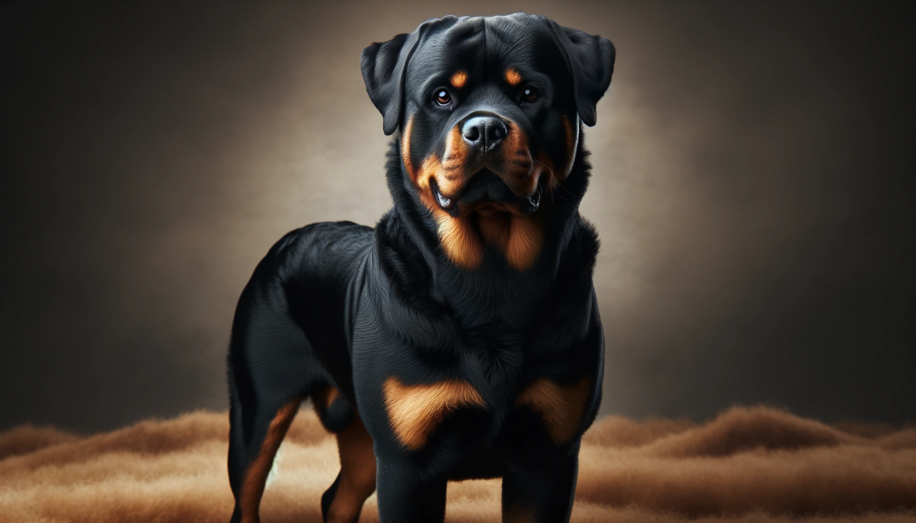 Purebred Rottweiler with Iconic Black and Tan Coat