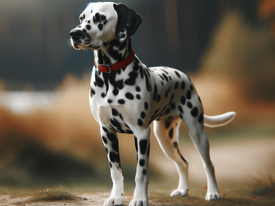 Dalmatian Lab mix in a peaceful outdoor setting
