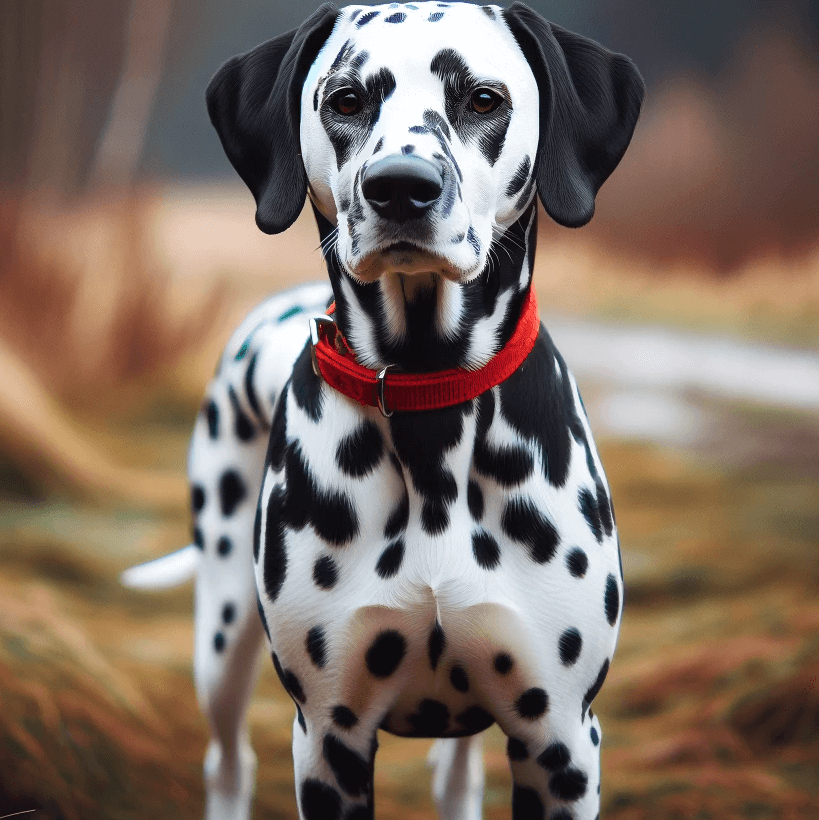 Dalmatian Lab mix in a natural outdoor setting