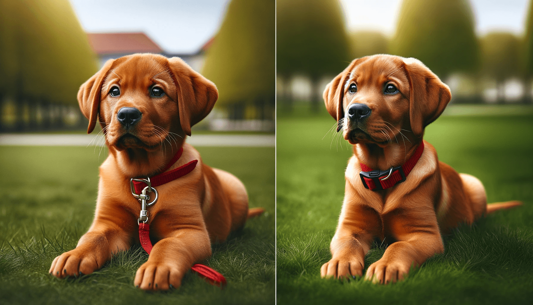 Fox Red Labrador puppy with a rich reddish-brown coat