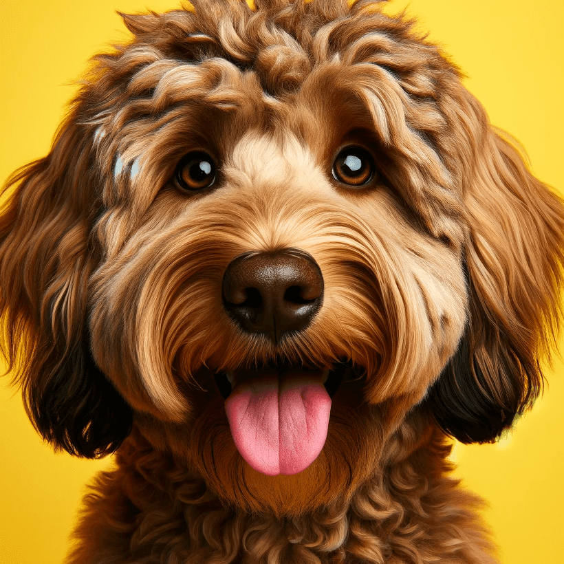 Playful Labradoodle Dog with Shaggy Coat and Bright Expressive Eyes
