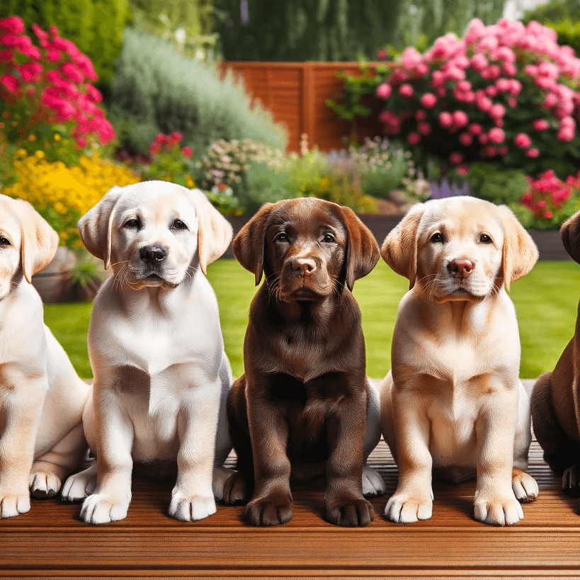 Labrador Puppies Showcasing a Spectrum of Coat Colors