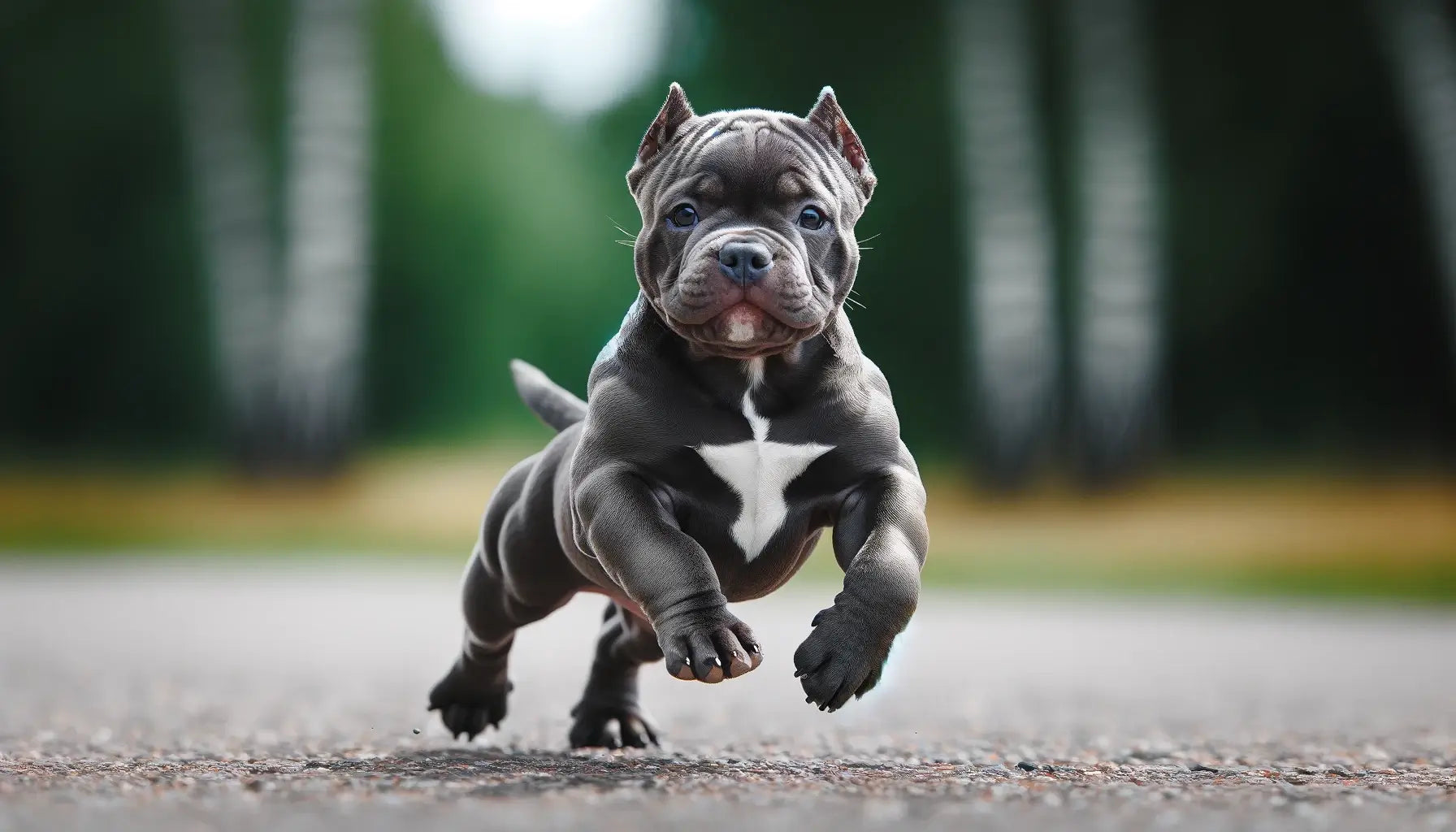 Micro Bully with muscular and strong legs, showcasing its solid and powerful build