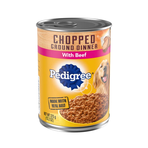 Pedigree Chopped Ground Dinner Filet Mignon Flavor & Beef Adult Canned Wet Dog Food