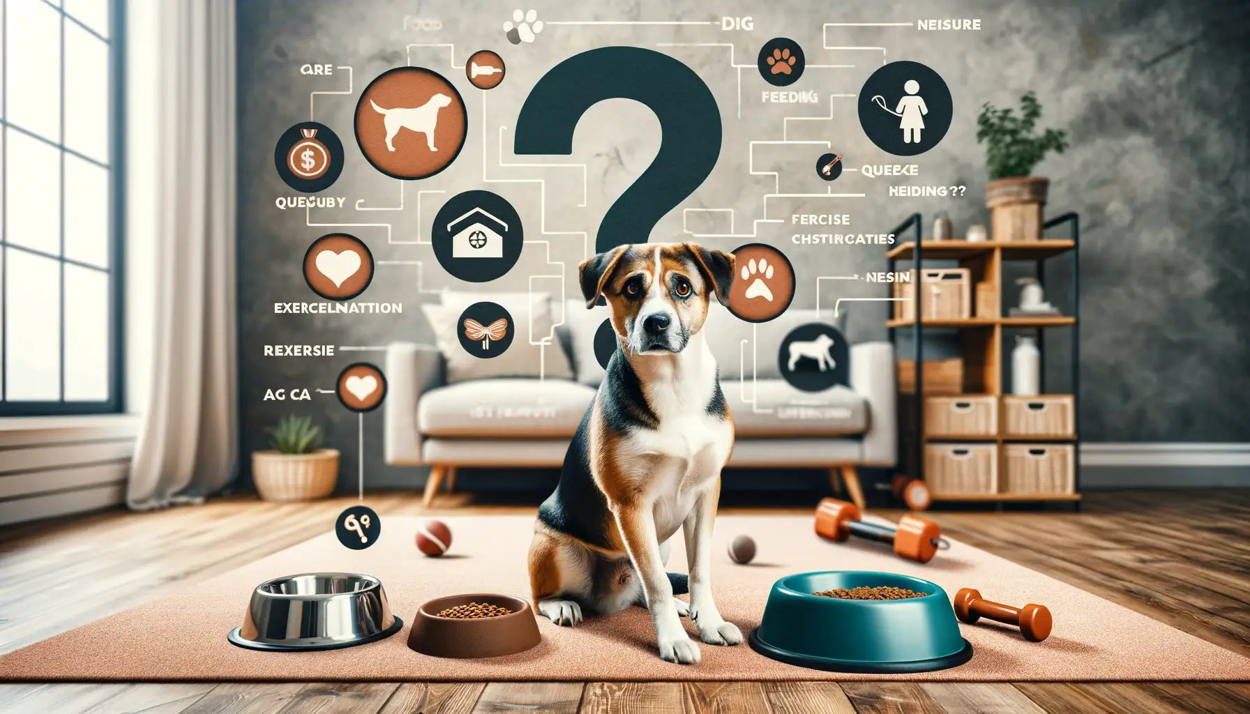 Potcake Dog with a Question Mark Overhead Potcake Dog with a question mark overhead, representing common inquiries about the breed.
