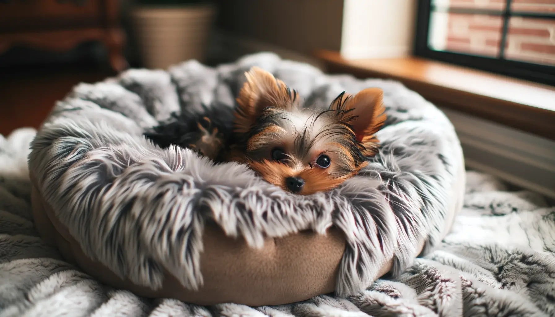 A Teacup Yorkie embodies comfort and relaxation.