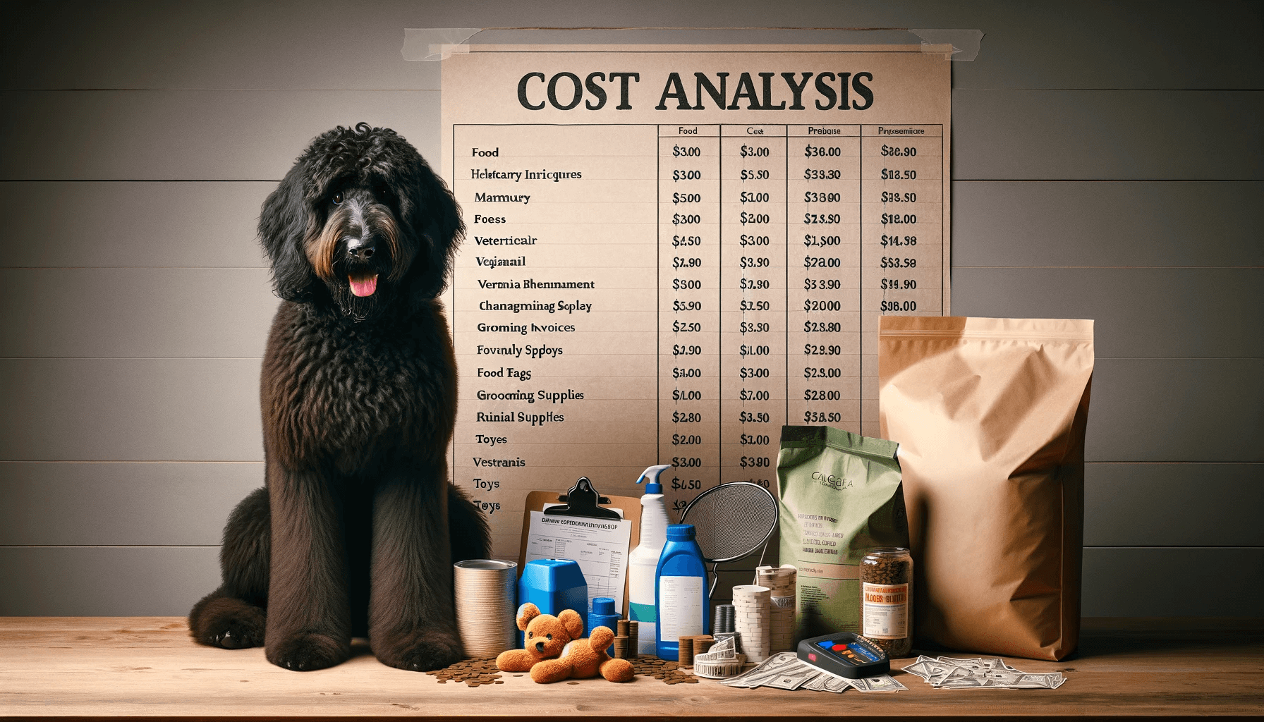 Black Aussiedoodle cost analysis of owning a full