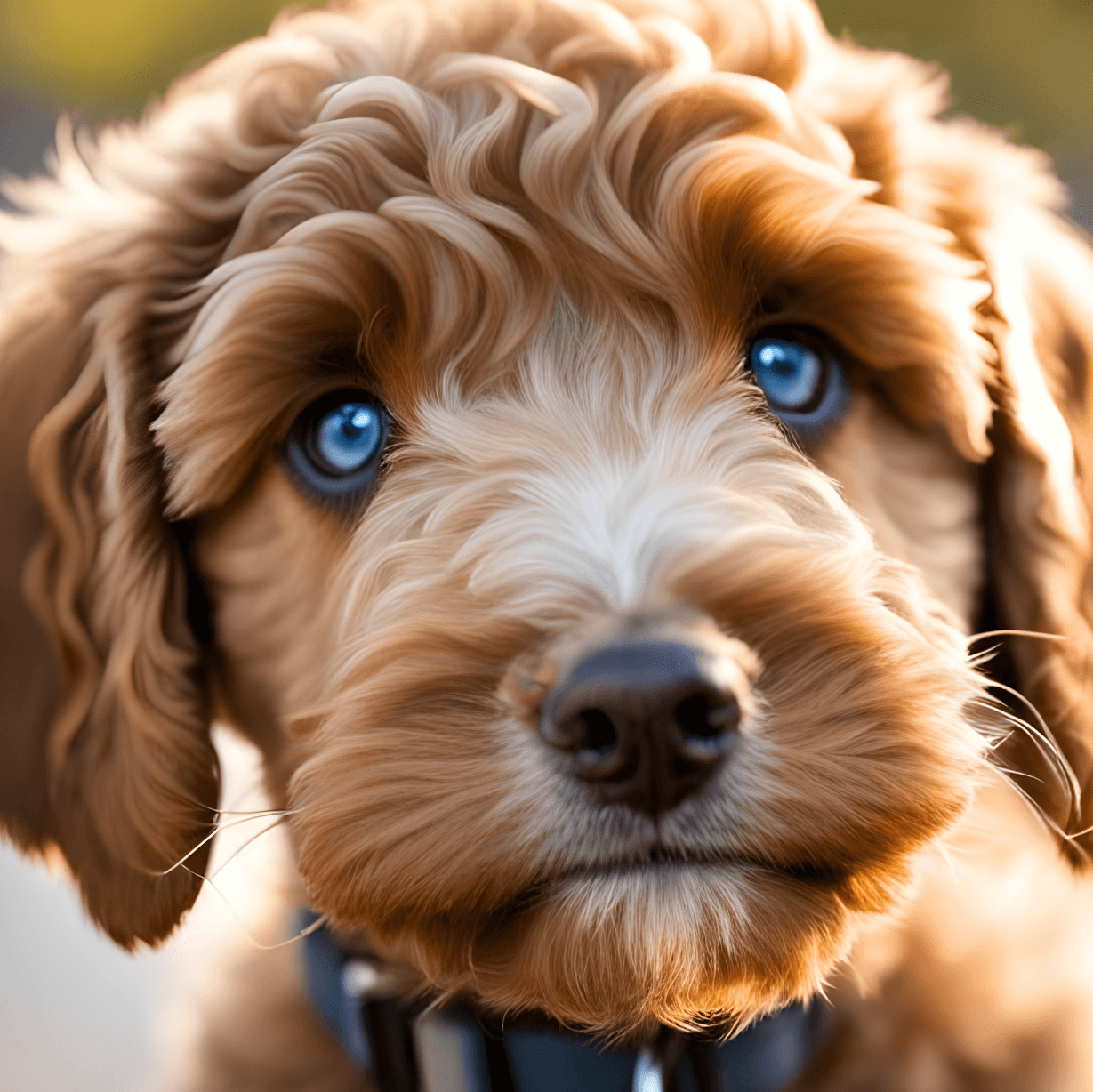 A Cute Labradoodle Puppy With Its Adorable Eyes Looking Straight Into The Camera