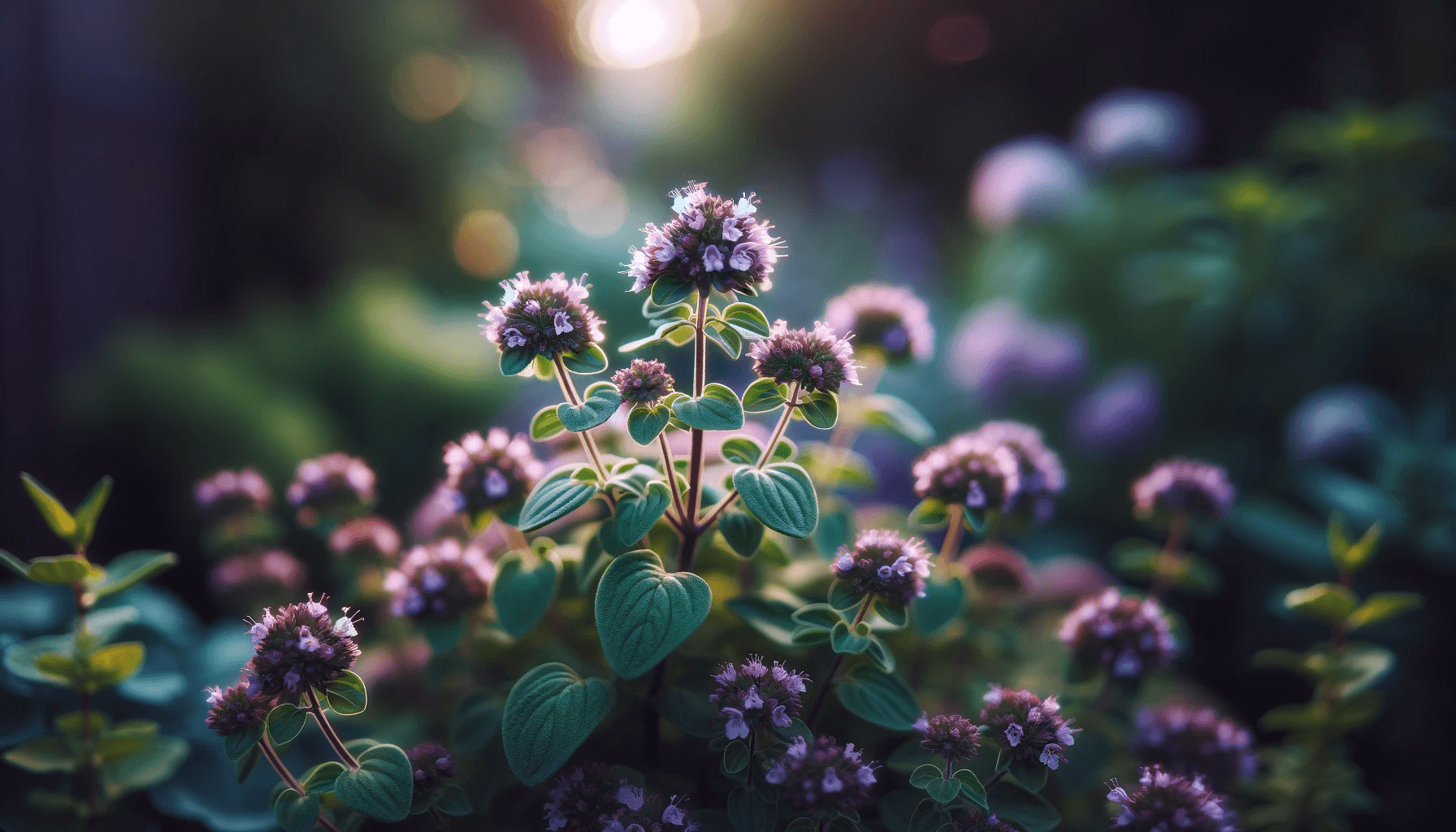 Oregano plant in full bloom.