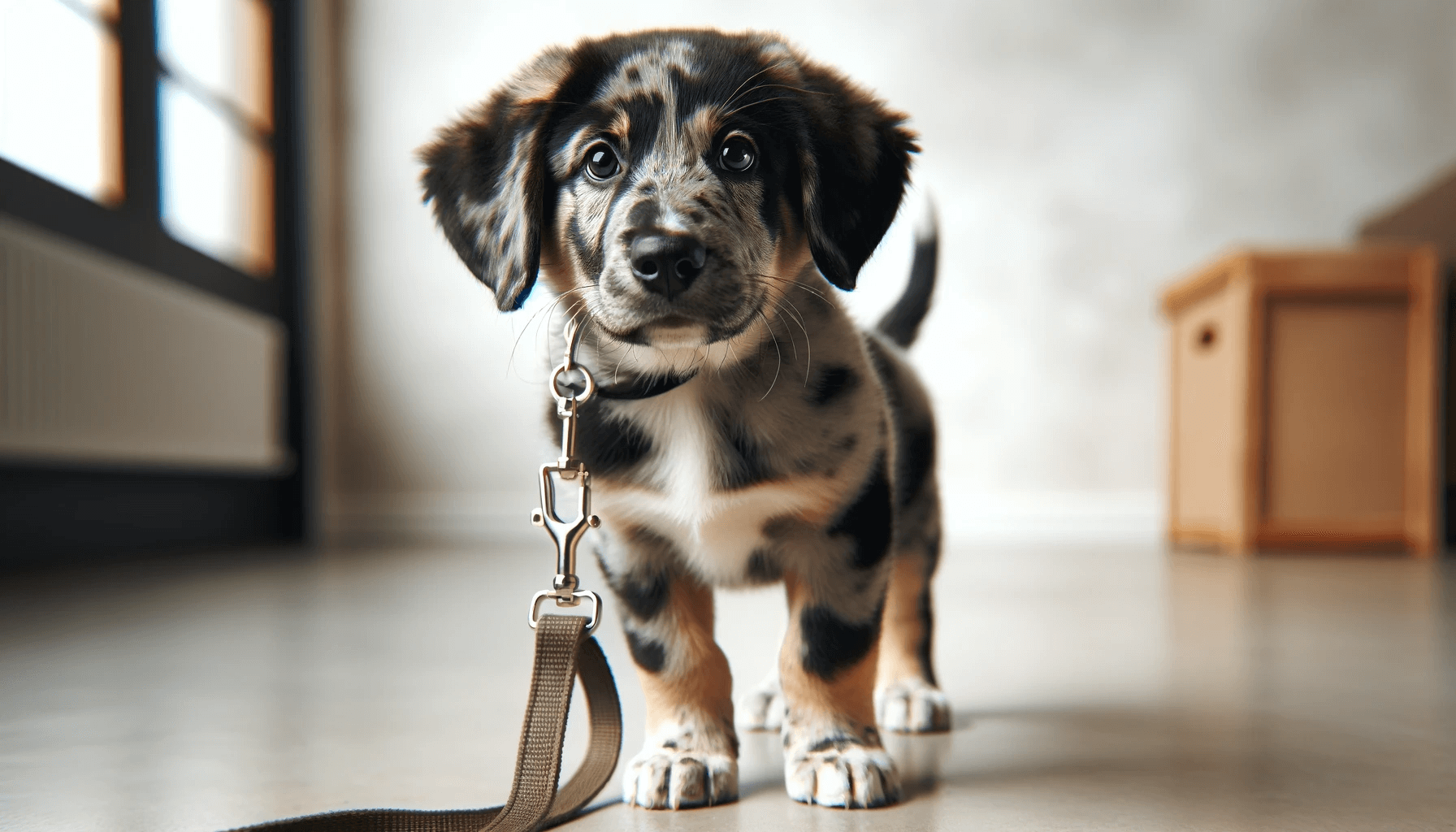 Young Labahoula Puppy Ready for a Walk