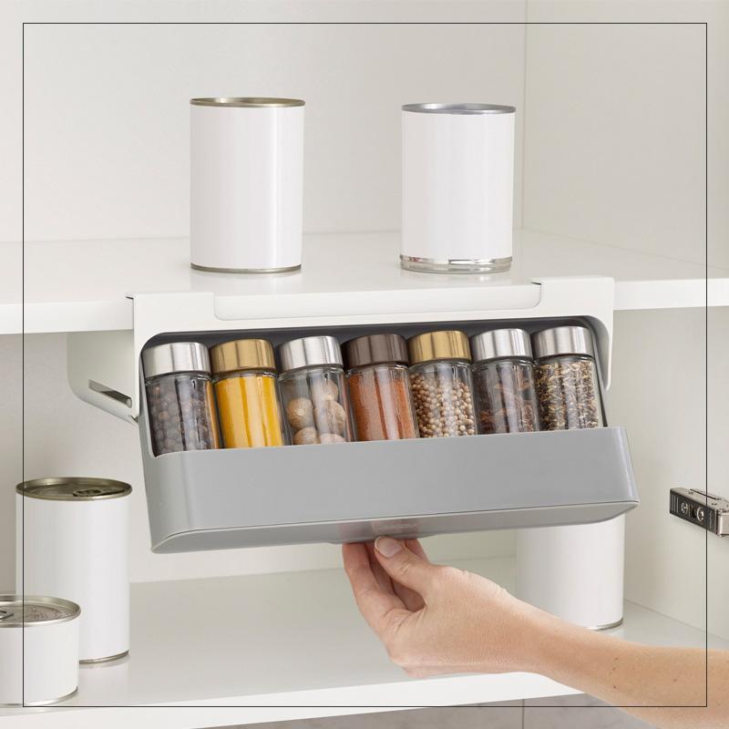 Under-shelf spice organizer