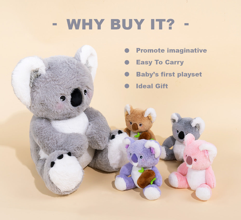 Kawaii Australia Koala Bears Plush Toys Stuffed Animals Doll Mom Baby Kids  Infant Girls Children Birthday