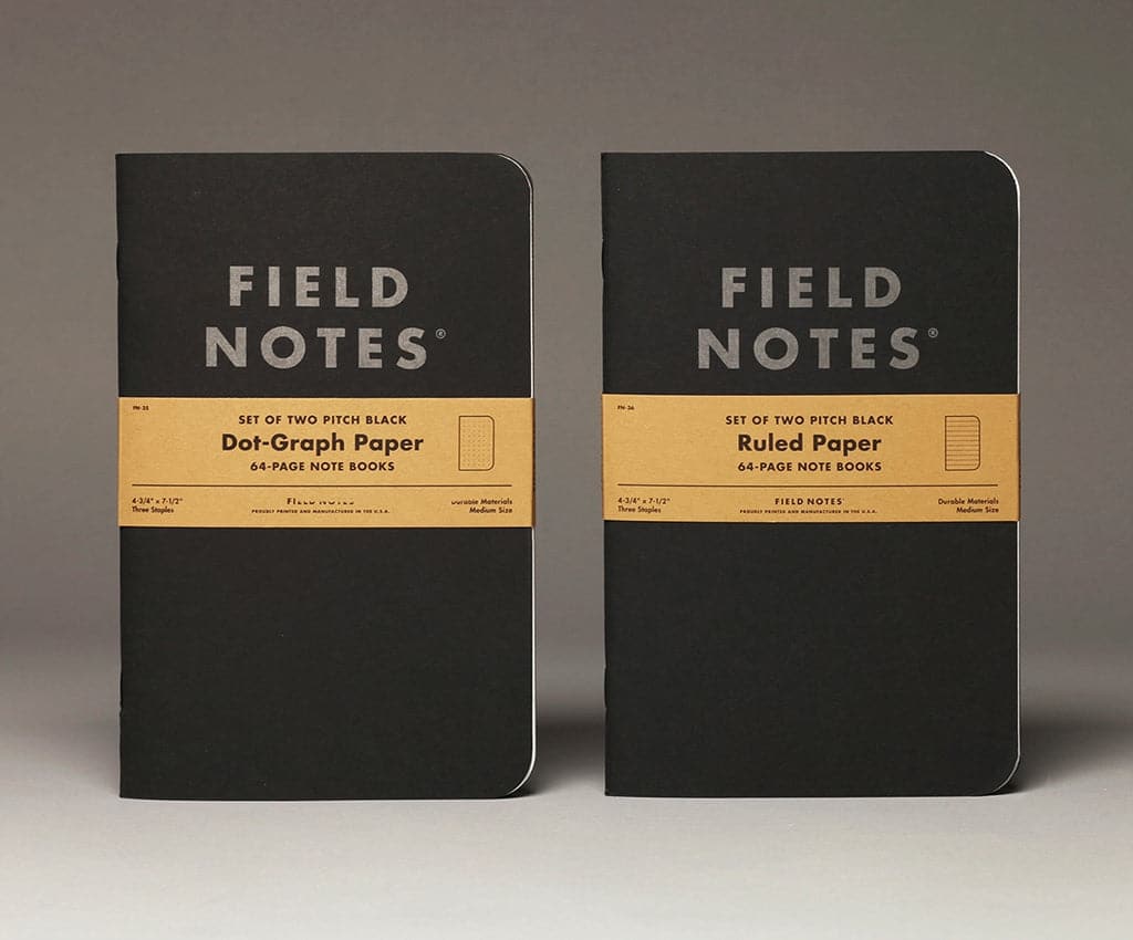 Field Notes: Original Kraft 3-Pack - Mixed Paper (1 Graph, 1 Ruled, 1 Plain  book) - 48 Pages - 3.5 x 5.5 