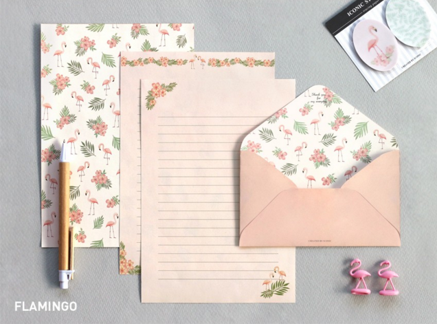 mostrador Al por menor paquete Iconic // Pattern Letter Set // Flamingo – The Journal Shop