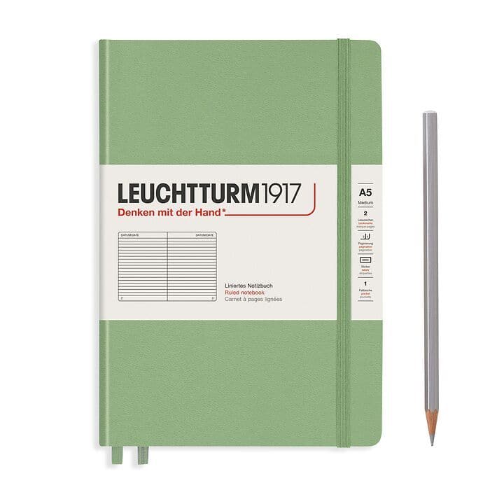 LEUCHTTURM1917 - Dotted Hardcover Notebook Medium A5 Bauhaus Special  Edition 251 Numbered Pages for Writing and Journaling (Red)