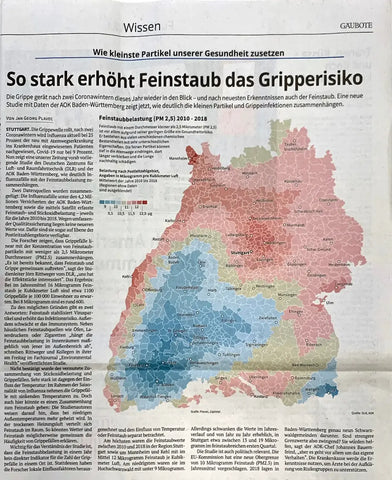 Gäubote-Feinstaub erhöht Gripperisiko