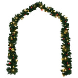 GrandHome Christmas Garland Baubles and LED Lights Green PVC Holiday Multi sizes