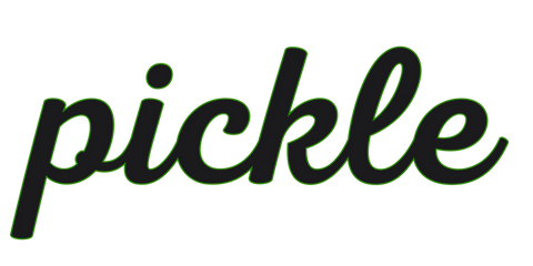 Pickle Brand logo.  Pickle brand products are available at iamracketsports.com/iam-pickleball.com.
