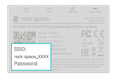 SSID on the back of your mesh node