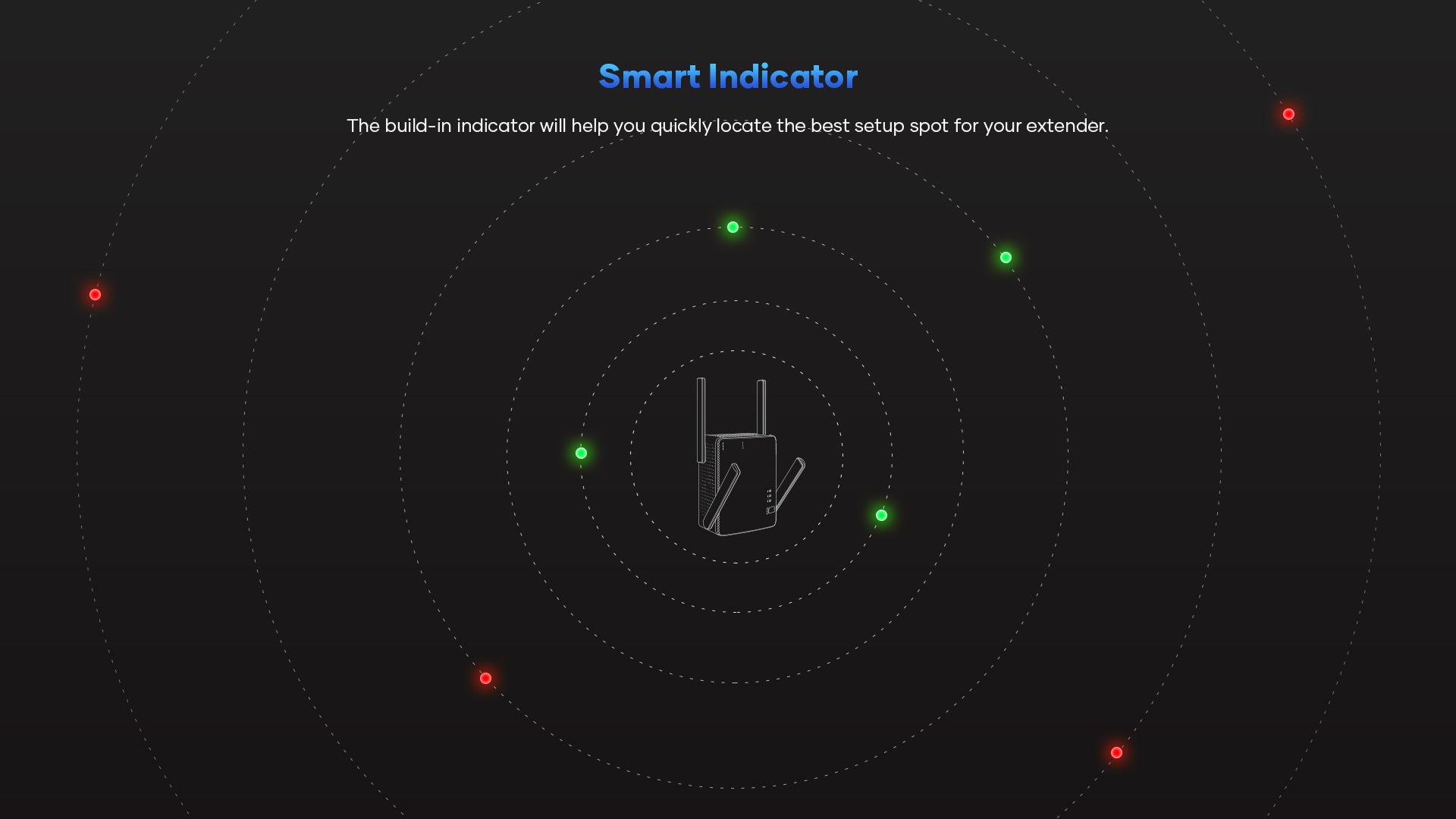 indicator helps you locate the best spot to place your range extender