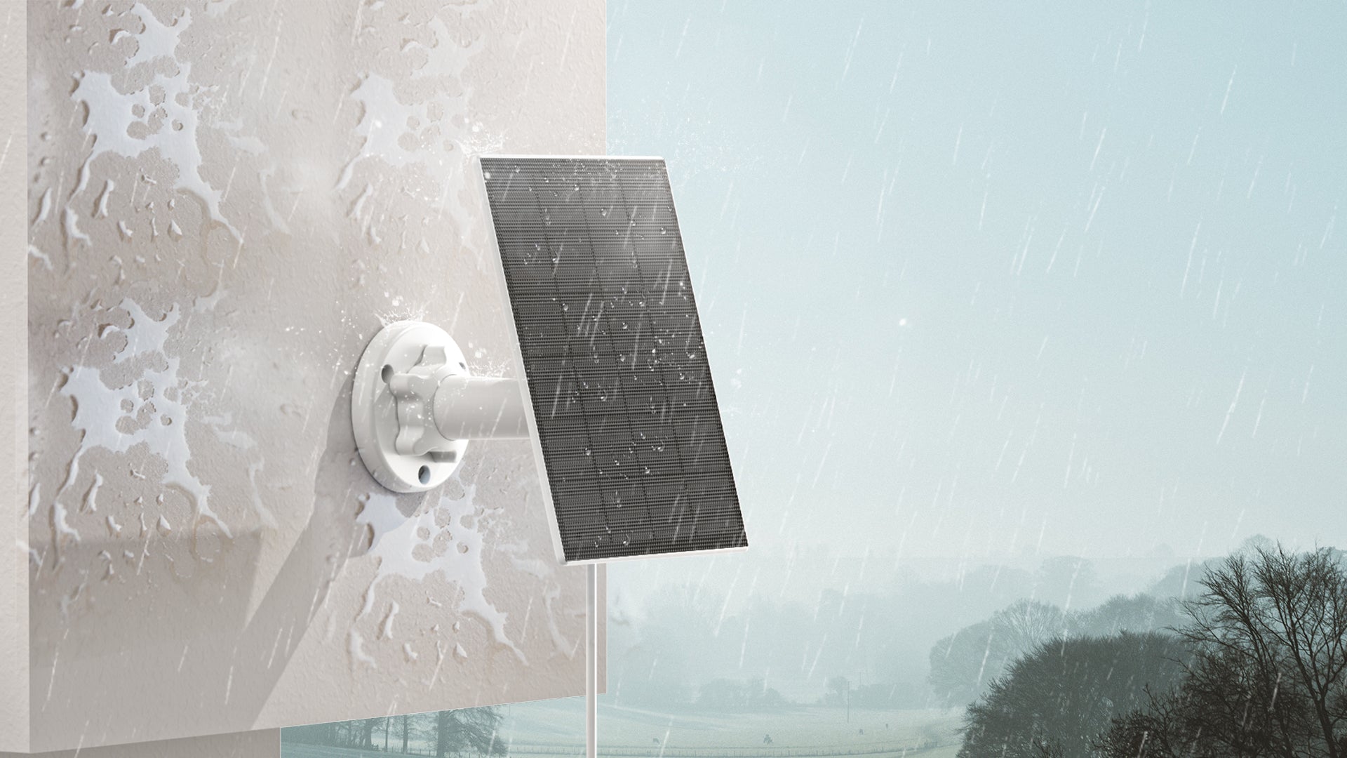 solar panel in the rain