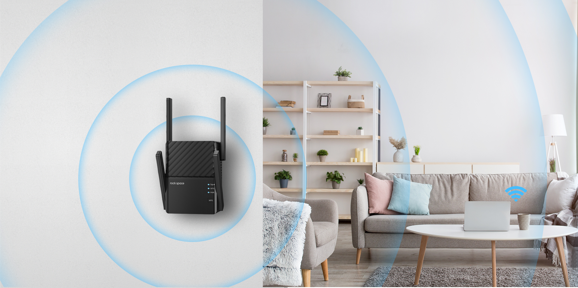 AC2100 Extender's Wi-Fi signal go through a wall to a room