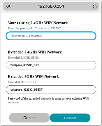 Enter the password of your existing network
