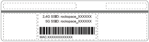 SSID printed on the label at the bottom of router