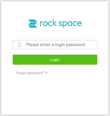 Enter a login password to log in to rockspace router