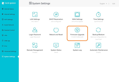 System settings > Firmware update