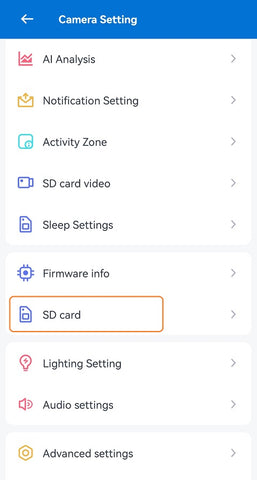 SD card > Camera Setting