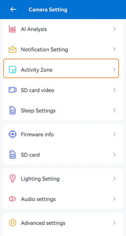 Camera Setting > Activity Zone