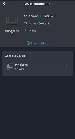 Device information of ROCK WIFI app