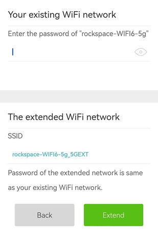 Your existing WiFi network and The extended WiFi network