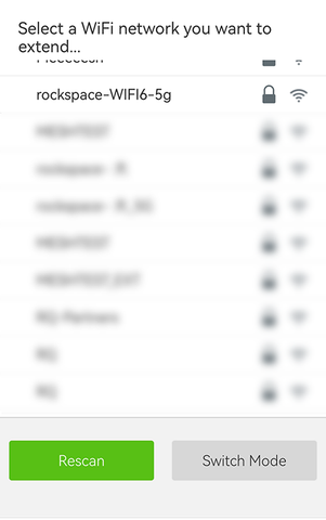 Select a WiFi network you want to extend