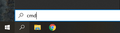 Type cmd in the Windows search bar