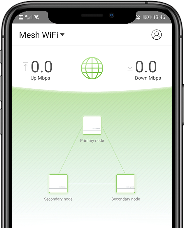 control your rockspace AC2100 mesh Wi-Fi system through RS WiFi app