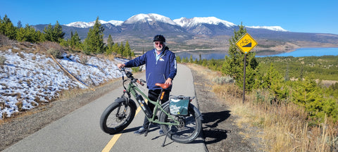 electric bike riding at Dillon Reservoir, Dillon Colorado