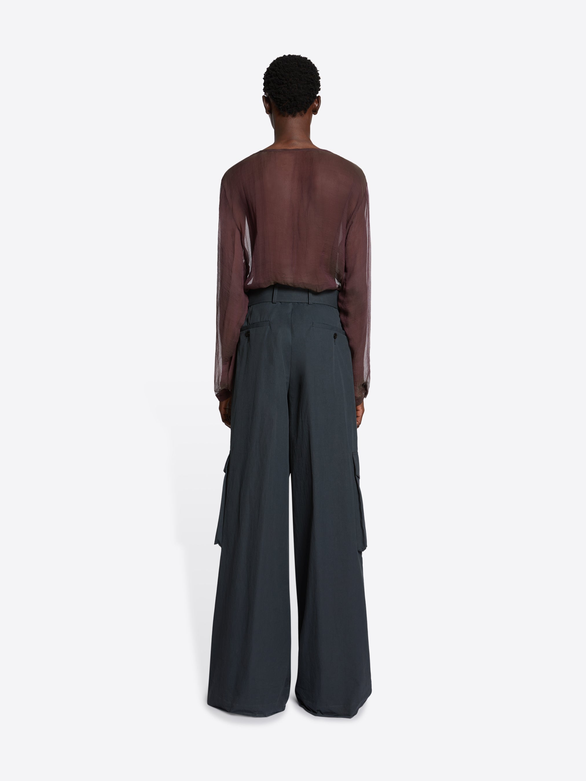 Wide belted pants