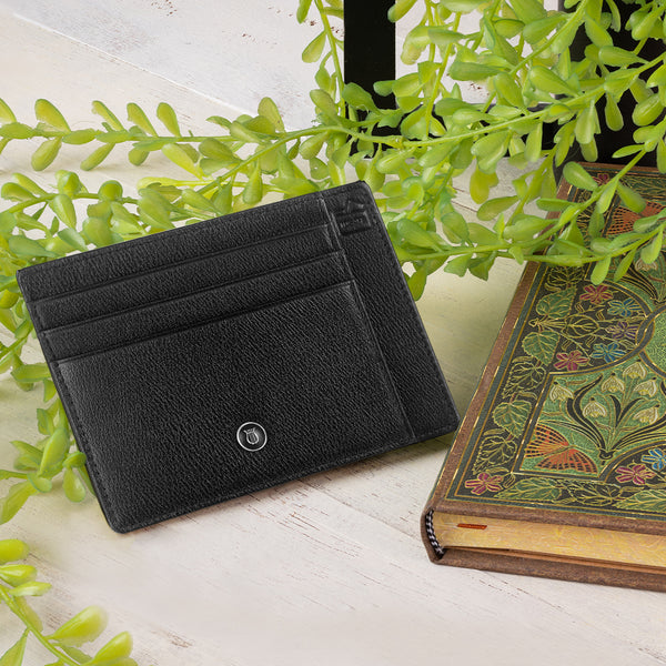 Lapis Bard Belgravia 6cc Credit Card Holder - Black